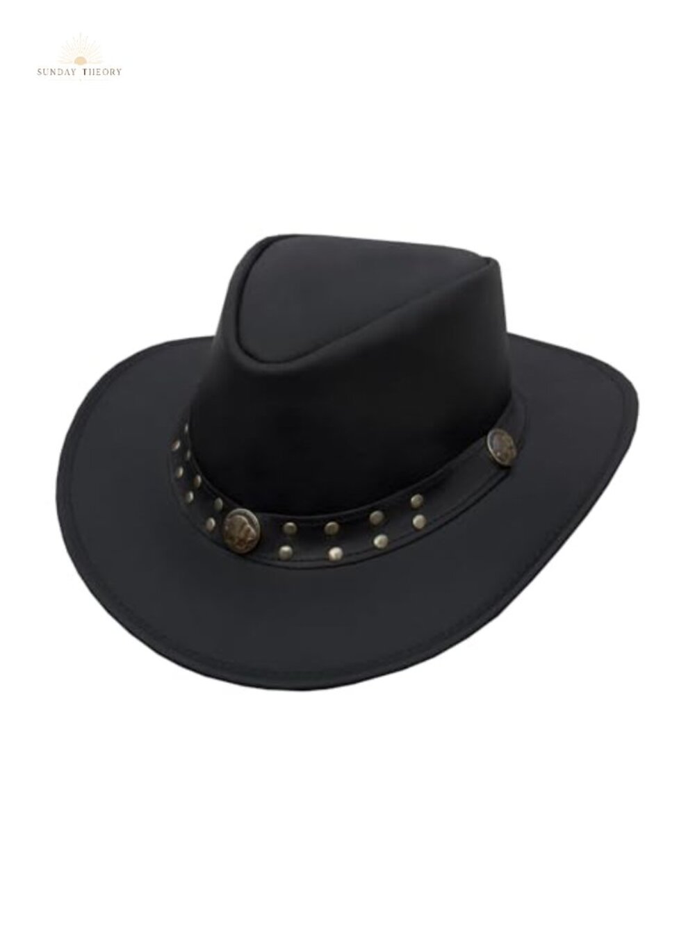 Genuine Leather Cowboy Western Hat Studded Steampunk Deadman Top Hat